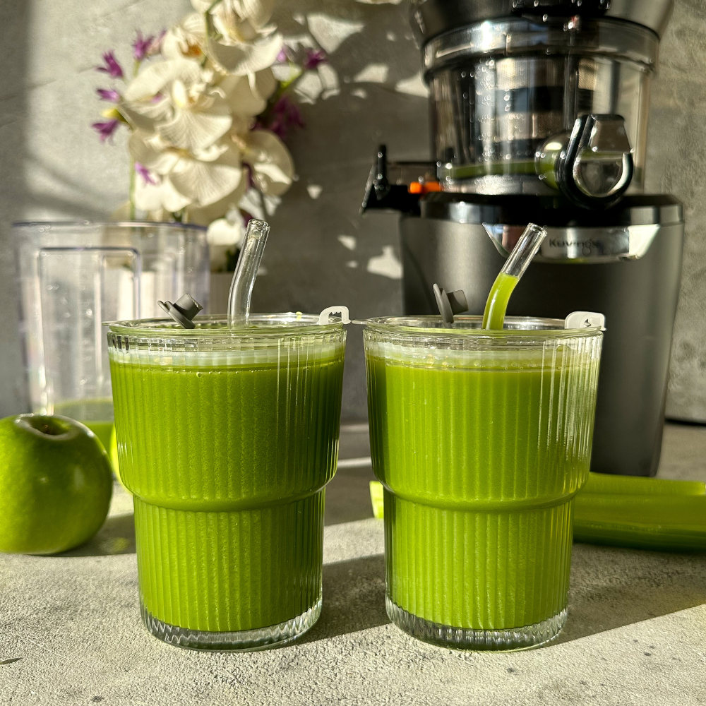 2 glasses of celery juice