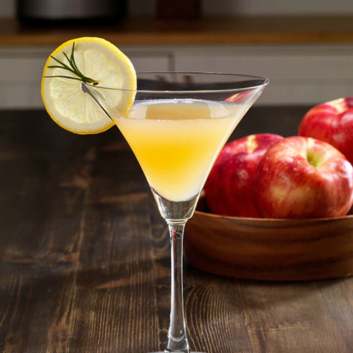 apple martini on wood table