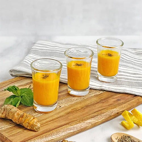 3 Turmeric Shots in glass cup 