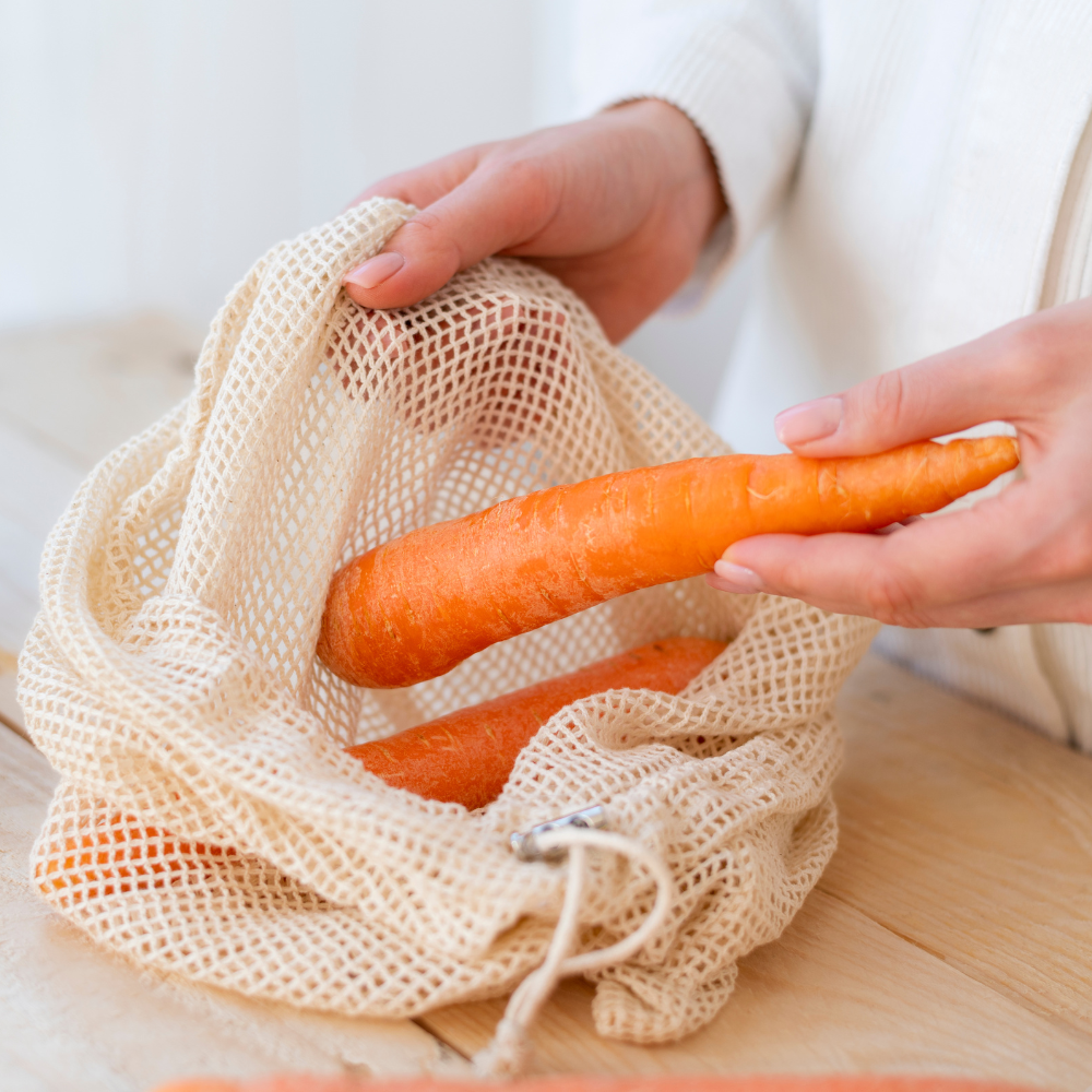 Close up on zero waste food bag