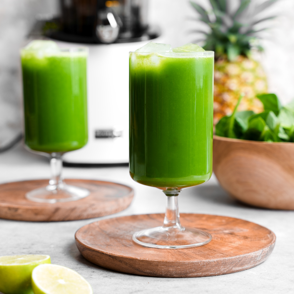 2 glasses of pineapple limeade